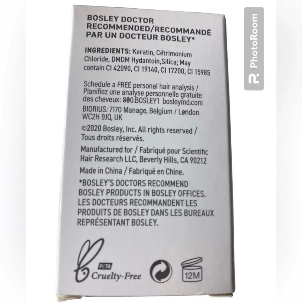 Bosley MD hair thickening fiber net weight 42oz Bo’s volumizing men or women #12